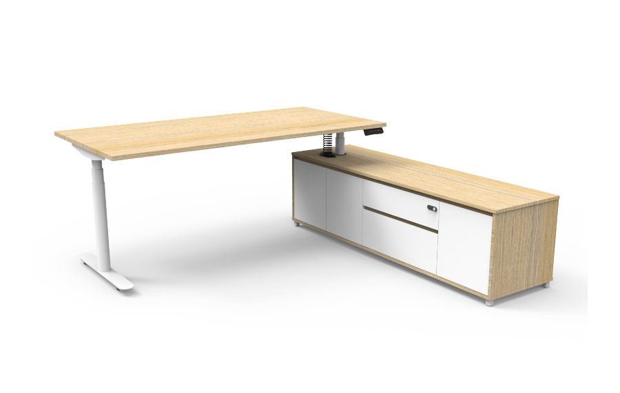 Natural Oak Cabinet, Oak Top With White Frame